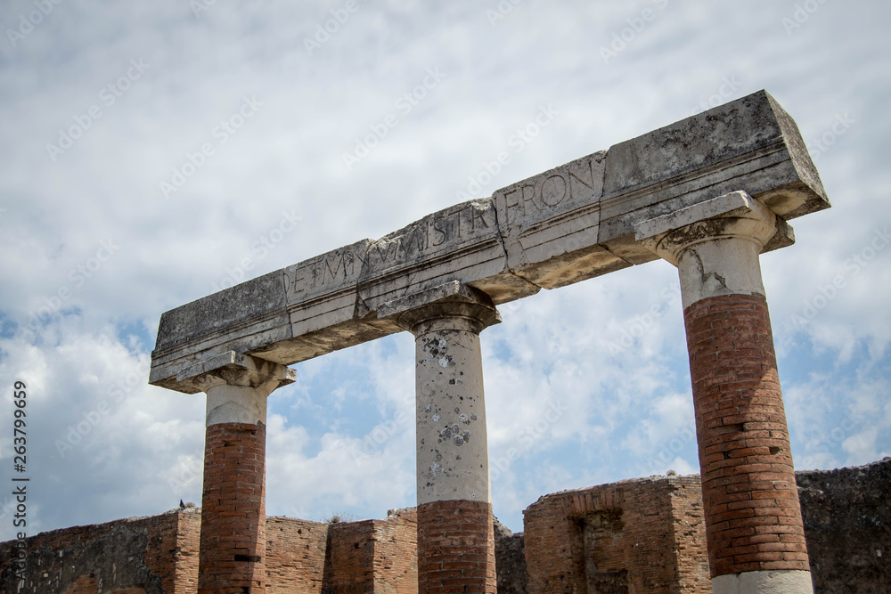 Ancient pillars of Italian city Ancient pillars of Italian city
