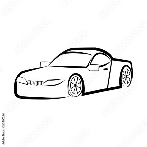 Isolated racing car sketch. Vector illustration design © lar01joka