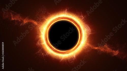 Futuristic head up display simulation of a Black Hole a region of space-time exhibiting such strong gravitational effects that nothing can escape