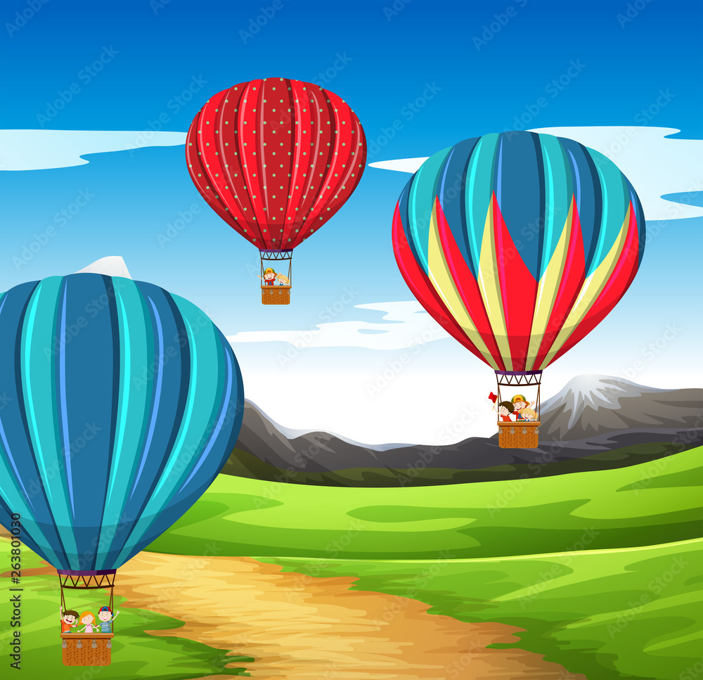 Fototapeta premium Hot air balloon scene