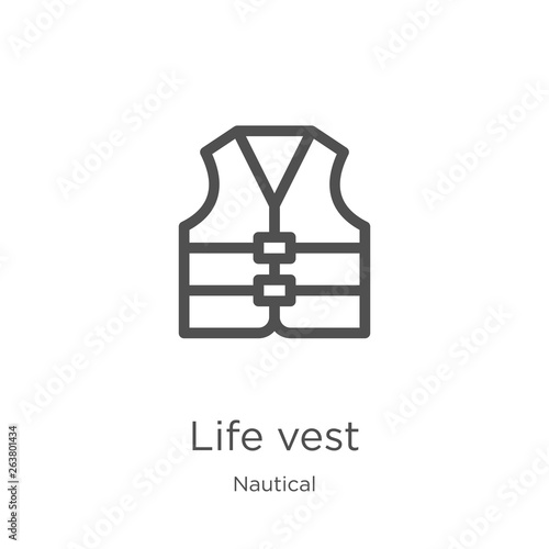 Canvas-taulu life vest icon vector from nautical collection