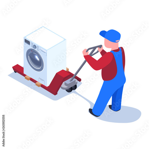 Domestic Appliances Delivery Flat Illustration