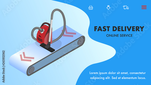 Fast Delivery Landing Page Isometric Template