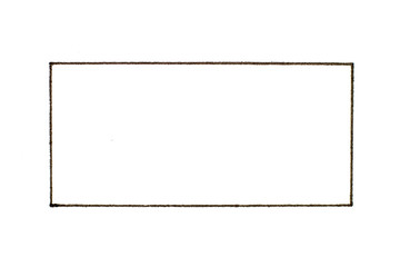 Black color line in blank square shape on white paper background