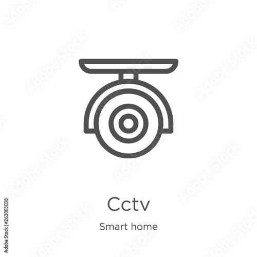 cctv icon vector from smart home collection. Thin line cctv outline icon vector illustration. Outline, thin line cctv icon for website design and mobile, app development.