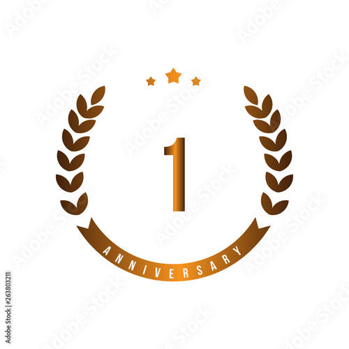 1 St Anniversary Vector Template Design Illustration