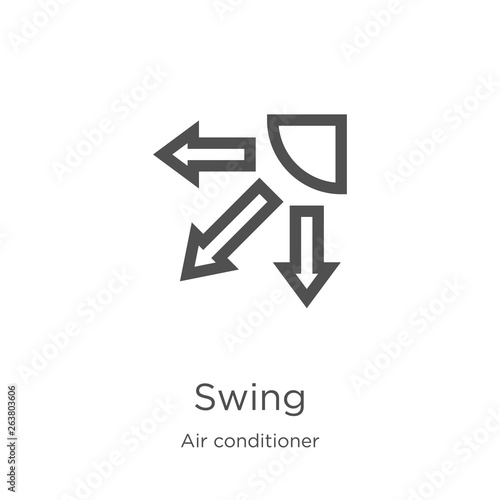 swing icon vector from air conditioner collection. Thin line swing outline icon vector illustration. Outline, thin line swing icon for website design and mobile, app development.
