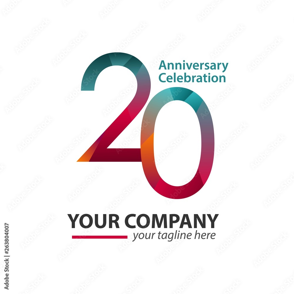 20 Year Anniversary Celebration Company Vector Template Design Illustration 20 Year Anniversary Celebration Company Vector Template Design Illustration