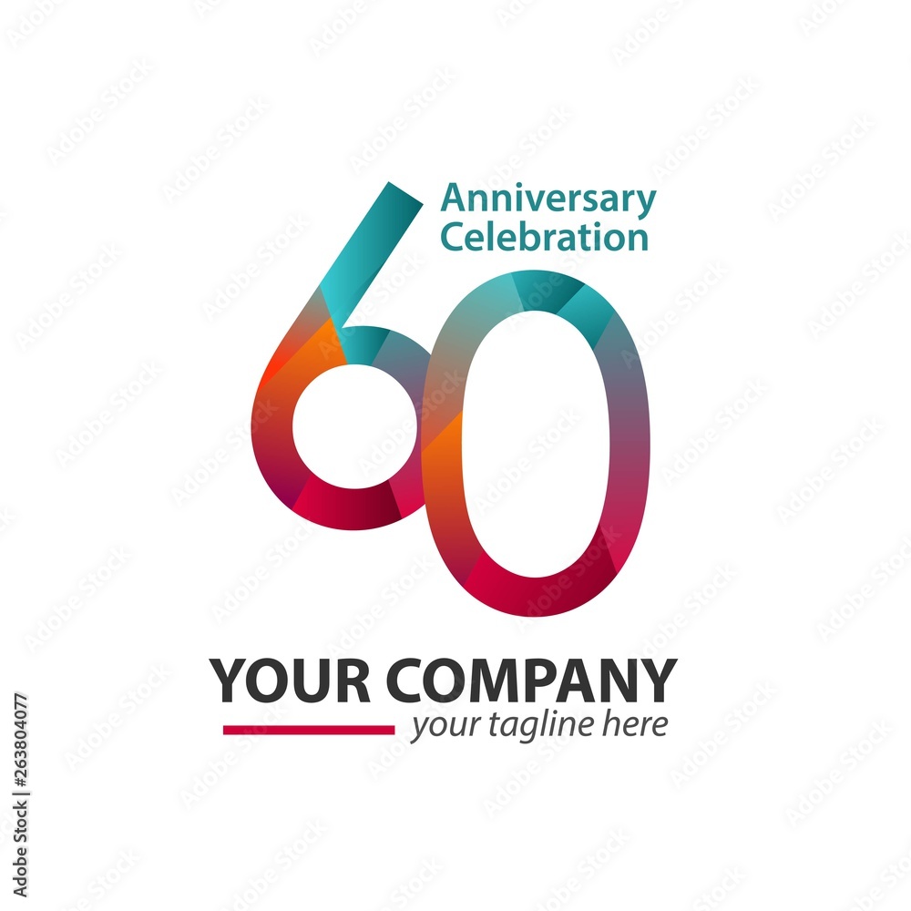60 Year Anniversary Celebration Company Vector Template Design Illustration 60 Year Anniversary Celebration Company Vector Template Design Illustration