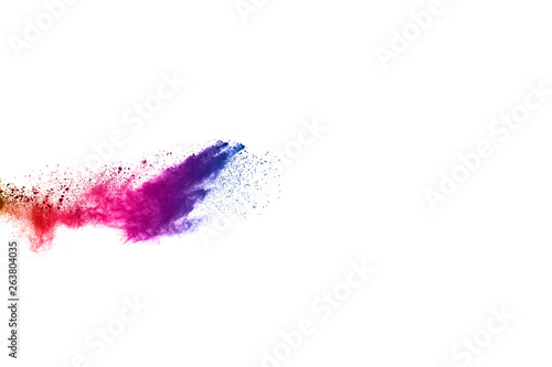 Fototapeta Naklejka Na Ścianę i Meble -  abstract powder splatted background. Colorful powder explosion on white background.