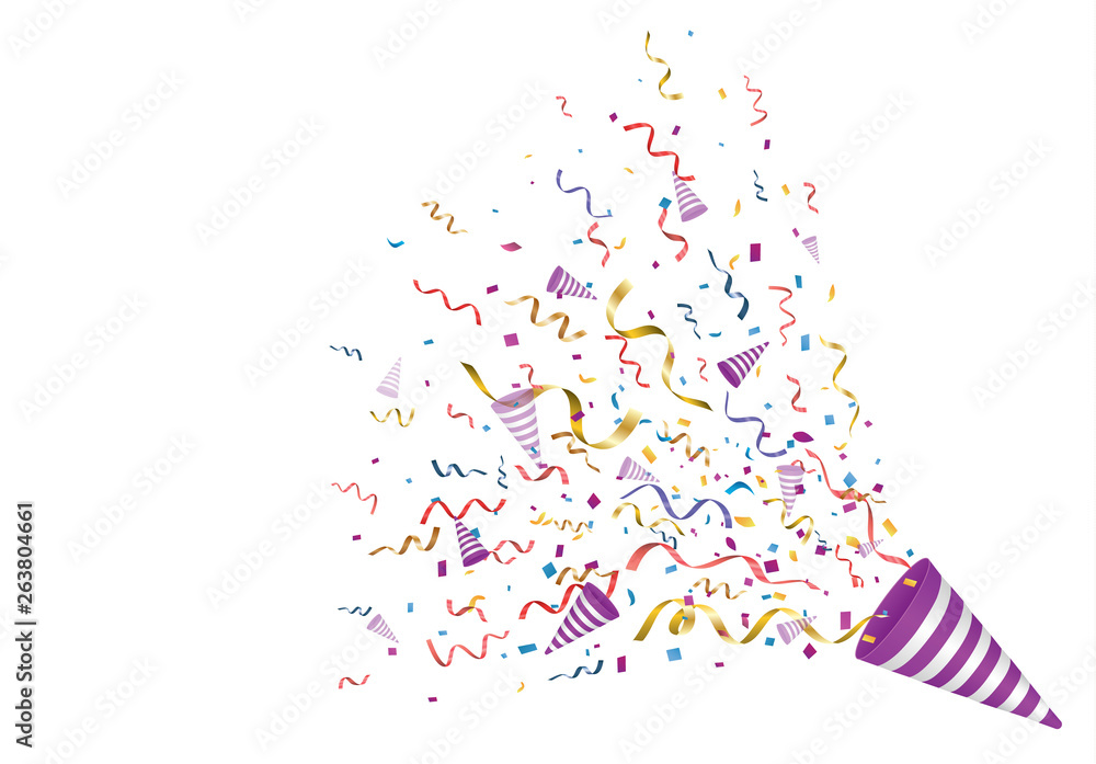 Colorful bright confetti isolated on transparent background. Festive vector illustration Colorful bright confetti isolated on transparent background. Festive vector illustration