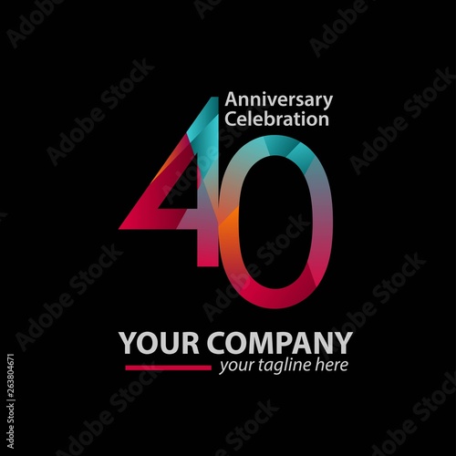 40 Year Anniversary Celebration Company Vector Template Design Illustration