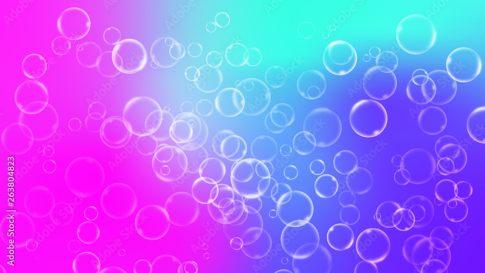 Bubbles underwater on gradient background. Abstract texture background
