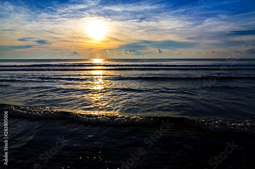 The sunrise moring the beach Ban Krut Beach