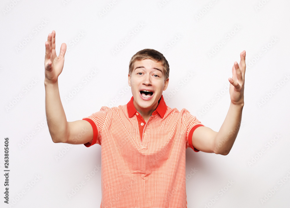 Successful emotional young caucasian male creaming Yes Successful emotional young caucasian male creaming Yes