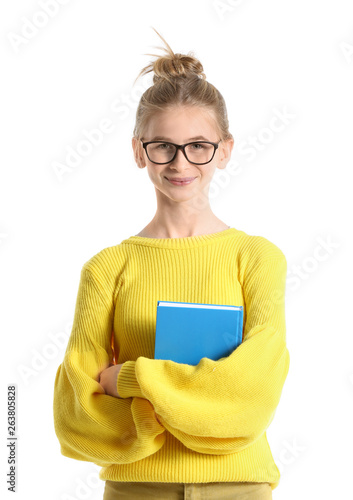 Portrait of cute teenage gi...