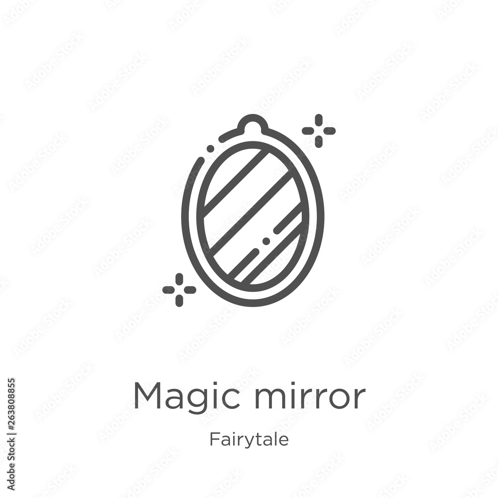 magic mirror icon vector from fairytale collection. Thin line magic