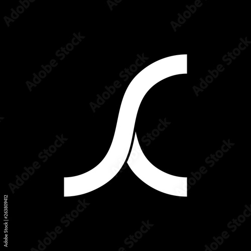 abstract simple letter sc geometric line logo vector photo