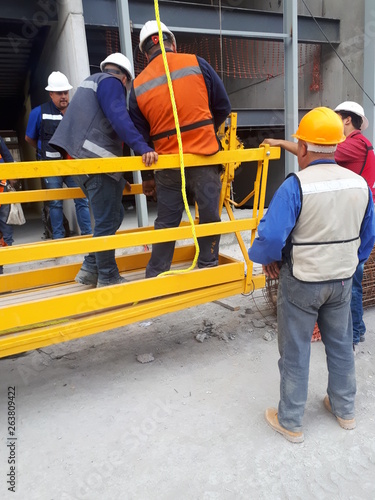 Fototapeta suspended scaffold platform construction training
