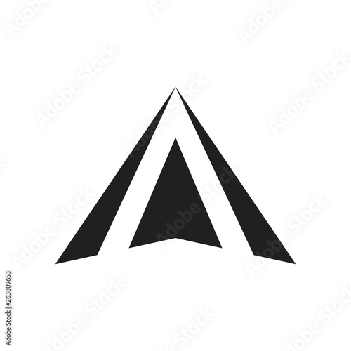 letter a simple arrow geometric logo vector