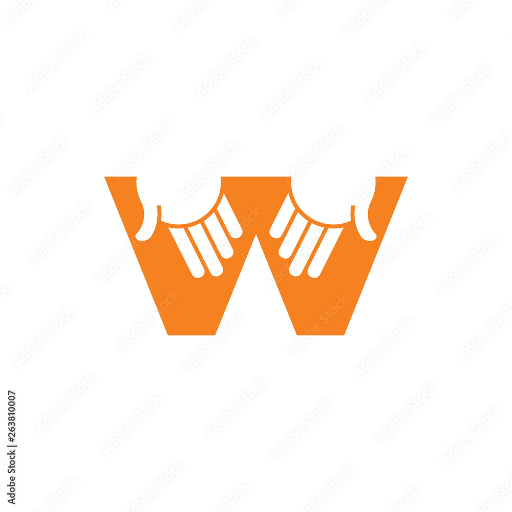 letter w helping hand care gesture logo vectorletter w helping hand care gesture logo vectorletter w helping hand care gesture logo vector