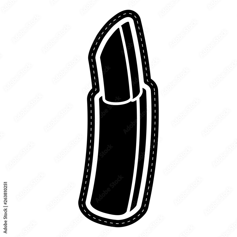 Isolated lipstick icon dotted sticker. Vector illustration design Isolated lipstick icon dotted sticker. Vector illustration design