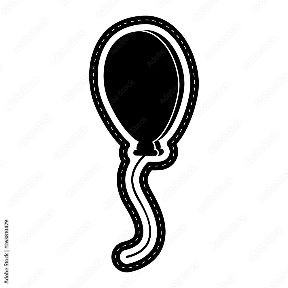 Iolated balloon icon dotted sticker. Vector illustration design Iolated balloon icon dotted sticker. Vector illustration design