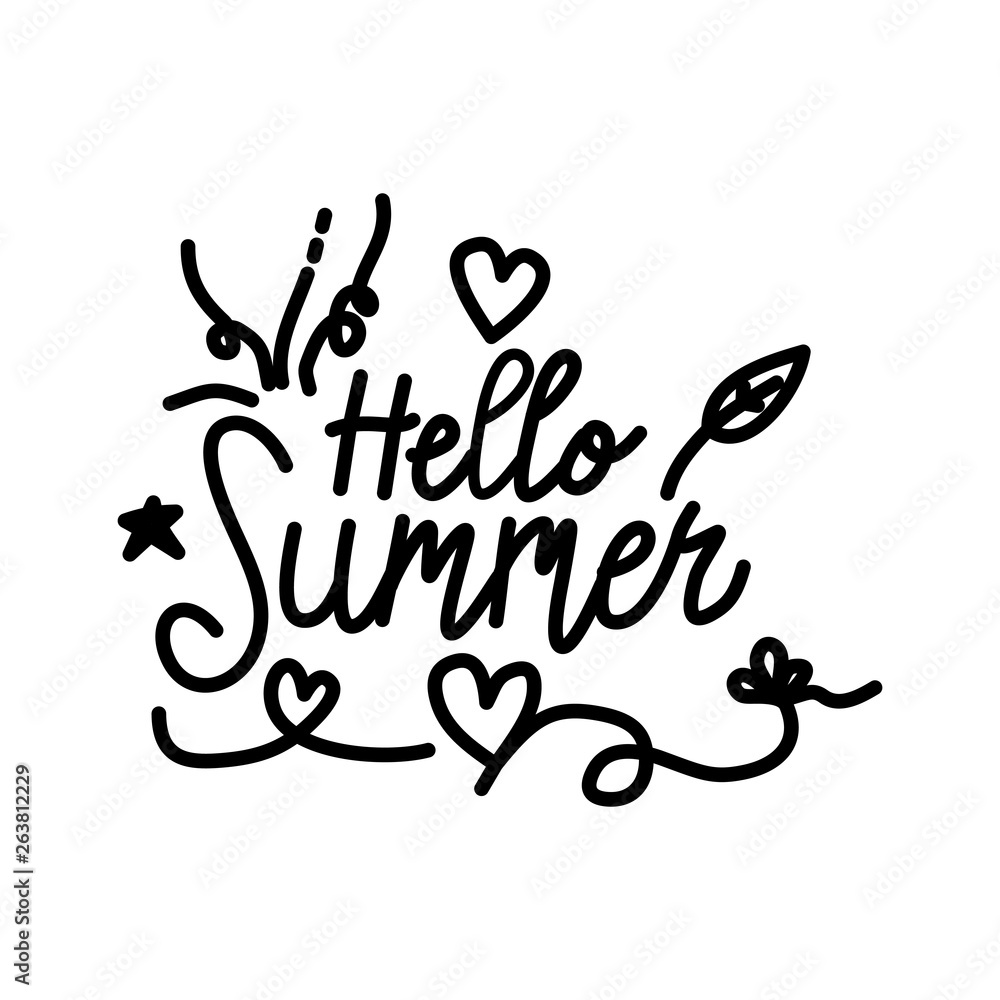 Hello Summer Script text Design Template Vector Hello Summer Script text Design Template Vector