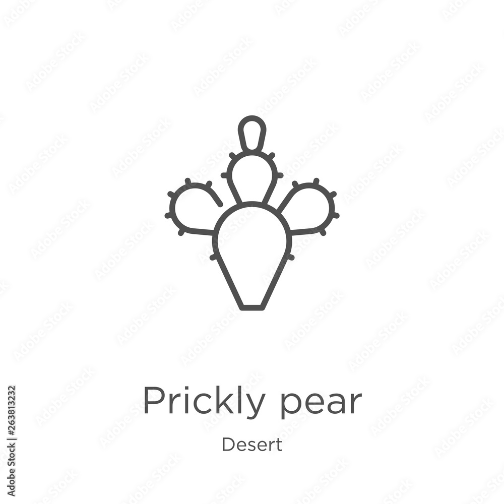 prickly pear icon vector from desert collection. Thin line prickly pear ...