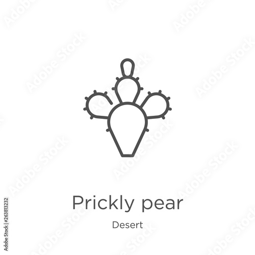 prickly pear icon vector from desert collection. Thin line prickly pear outline icon vector illustration. Outline, thin line prickly pear icon for website design and mobile, app development.