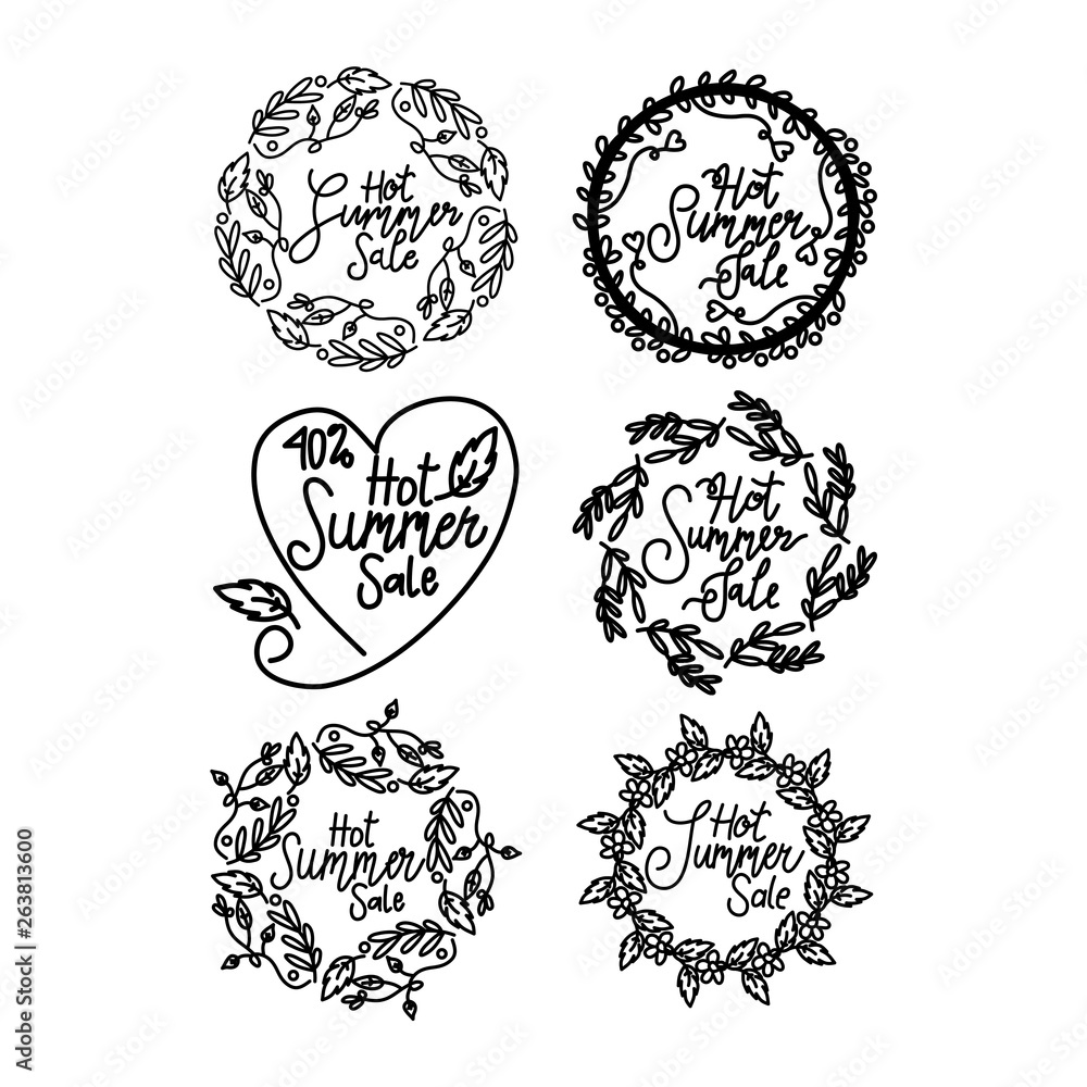 Fototapeta premium Summer Script Text Template Vector