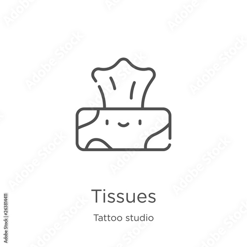 tissues icon vector from tattoo studio collection. Thin line tissues outline icon vector illustration. Outline, thin line tissues icon for website design and mobile, app development.