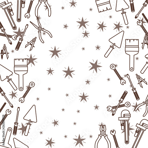construction tools pattern isolated icon
