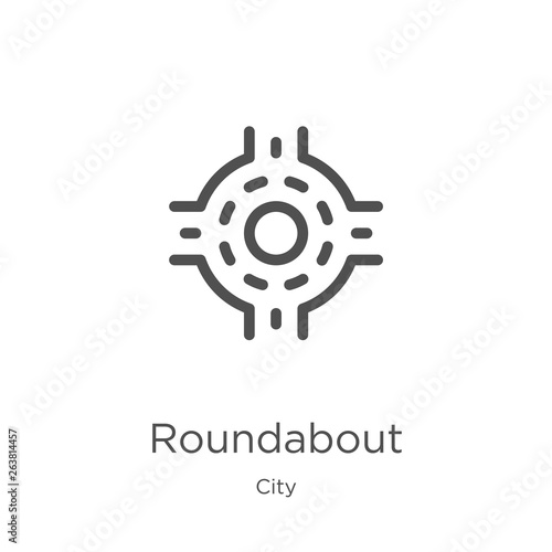 roundabout icon vector from city collection. Thin line roundabout outline icon vector illustration. Outline, thin line roundabout icon for website design and mobile, app development.