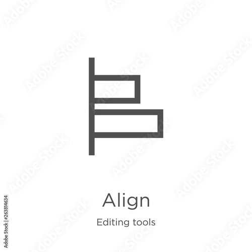 align icon vector from editing tools collection. Thin line align outline icon vector illustration. Outline, thin line align icon for website design and mobile, app development.
