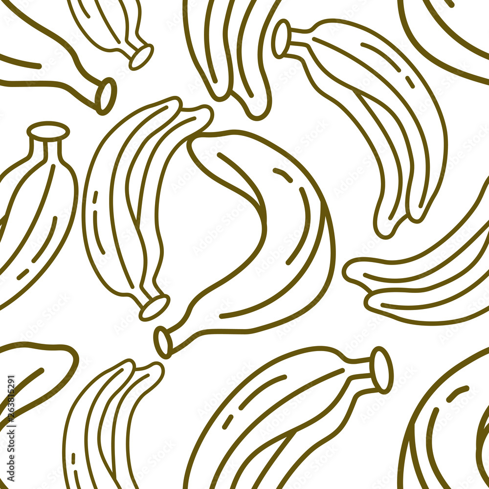 Banana Fruit Pattern Seamless Vector Template Banana Fruit Pattern Seamless Vector Template