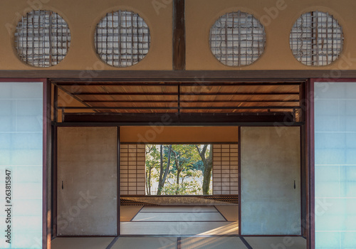 interior of Traditional Japanese house in Katsura, Arashiyama, Kyoto, Japan