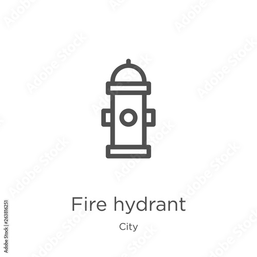 fire hydrant icon vector from city collection. Thin line fire hydrant outline icon vector illustration. Outline, thin line fire hydrant icon for website design and mobile, app development.