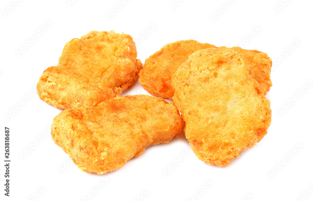 chicken nuggets isolated on a white background chicken nuggets isolated on a white background