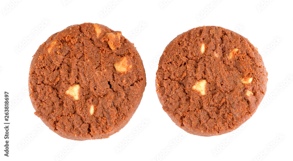 chocolate butter cookie isolated on white background chocolate butter cookie isolated on white background