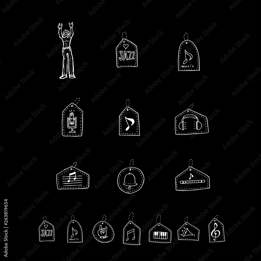 음악회 포스터 / 손으로 그린 음악 일러스트