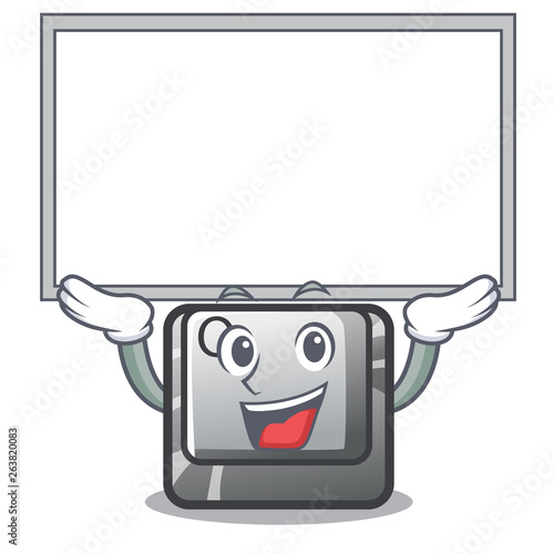 Up board button Q isolated in the mascot