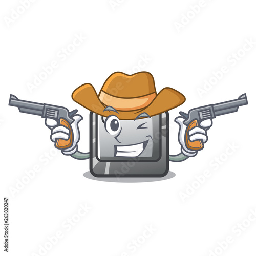 Cowboy button Q isolated in the mascot