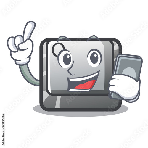 With phone button Q isolated in the mascot