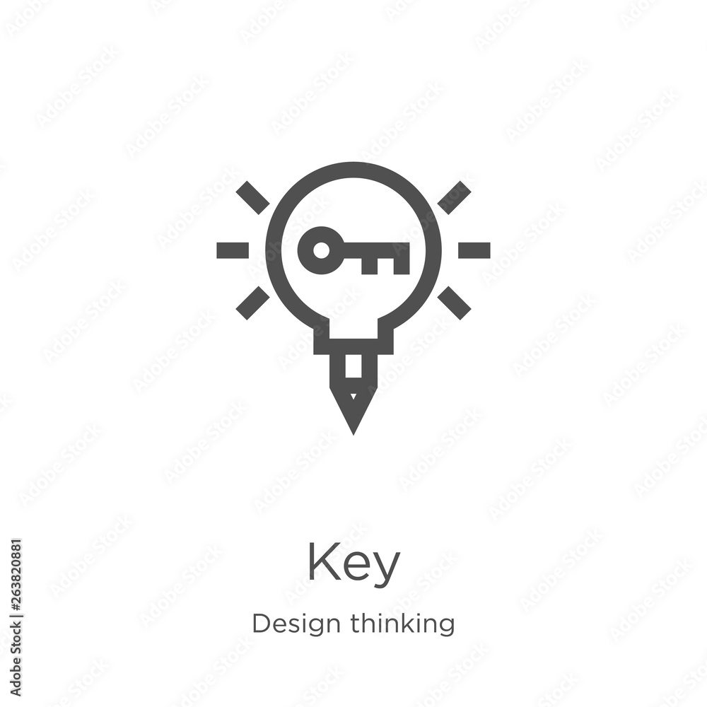 Key Line Icon Thin Line Design Vector Icon Stock Illustration