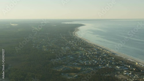 Aerial view coastal landscape beach damage Hurricane Michael photo