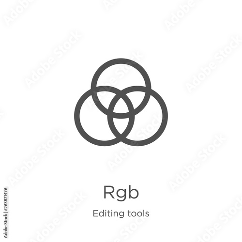 rgb icon vector from editing tools collection. Thin line rgb outline icon vector illustration. Outline, thin line rgb icon for website design and mobile, app development.