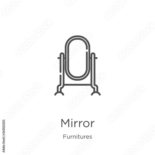mirror icon vector from furnitures collection. Thin line mirror outline icon vector illustration. Outline, thin line mirror icon for website design and mobile, app development.