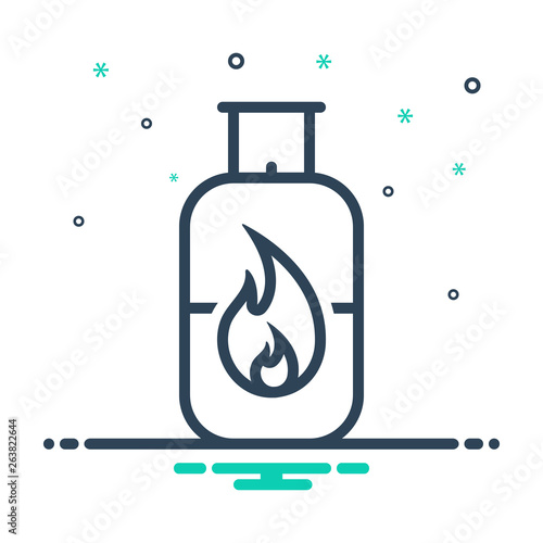 Mix line icon for gas 