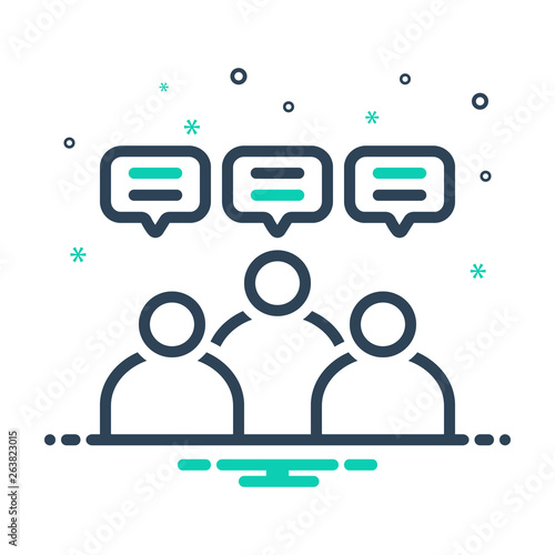 Mix line icon for social group  